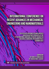 E-book, International Conference on Recent Advances in Mechanical Engineering and Nanomaterials, Trans Tech Publications Ltd