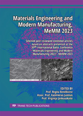 E-book, Materials Engineering and Modern Manufacturing, MeMM 2023, Trans Tech Publications Ltd