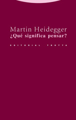 E-book, ¿Qué significa pensar?, Heidegger, Martin, Trotta