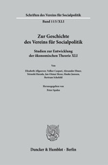 E-book, Zur Geschichte des Vereins für Socialpolitik. : Studien zur Entwicklung der ökonomischen Theorie XLI., Verlag Wissenschaft & Praxis