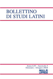 Fascículo, Bollettino di studi latini : LIV, 1, 2024, Paolo Loffredo iniziative editoriali
