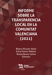 E-book, Informe sobre la transparencia local en la Comunitat Valenciana (2021), Tirant lo Blanch