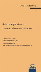 eBook, Sulla presupposizione : una critica alla teoria di Windscheid, Pacini Editore