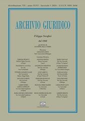 Issue, Archivio giuridico Filippo Serafini : CLVI, 1, 2024, Enrico Mucchi Editore