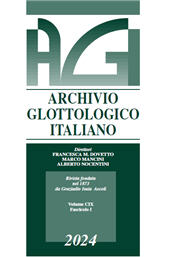 Fascicule, Archivio glottologico italiano : CIX, 1, 2024, Le Monnier