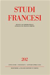 Fascículo, Studi francesi : 202, 1, 2024, Rosenberg & Sellier