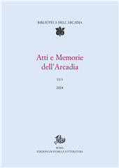 Issue, Atti e memorie dell'Arcadia : 13, 2024, Edizioni di storia e letteratura