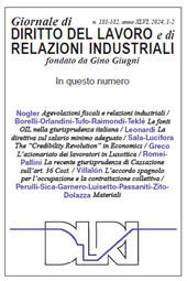 Fascicule, Giornale di diritto del lavoro e di relazioni industriali : 181/182, 1/2, 2024, Franco Angeli