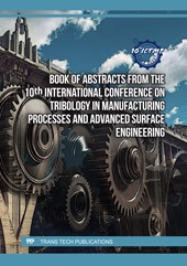 E-book, Book of Abstracts from the 10th International Conference on Tribology in Manufacturing Processes and Advanced Surface Engineering, Trans Tech Publications Ltd