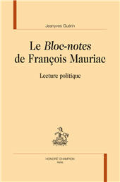 E-book, Le Bloc-notes de François Mauriac : lecture politique, Honoré Champion