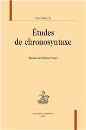 E-book, Etudes de chronosyntaxe, H. Champion