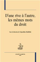 m, D'une rive à l'autre, les mêmes mots du droit, Honoré Champion