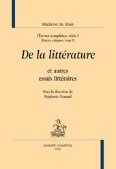 E-book, De la littérature et autres essais littéraires, H. Champion