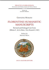 E-book, Florentine humanistic manuscripts : revised and enlarged list from Albinia C. de la Mare, New research (1985), Leo S. Olschki editore