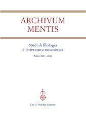 Fascicolo, Archivum mentis : studi di filologia e letteratura umanistica : XIII, 2024, L.S. Olschki