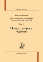 m, Œuvres complètes : Tome VI : addenda, corrigenda, répertoires, H. Champion