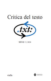 Fascicolo, Critica del testo : XXVII, 2, 2024, Viella