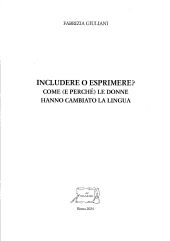 m, Includere o esprimere? : come (e perché) le donne hanno cambiato la lingua, 