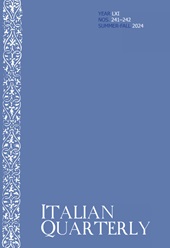 Fascicolo, Italian Quarterly : LXI, 241/242, 2024, Rutgers University Department of Italian