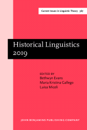 eBook, Historical Linguistics 2019 : Selected papers from the 24th International Conference on Historical Linguistics, Canberra, 1-5 July 2019, John Benjamins Publishing Company