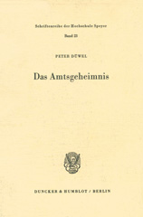 E-book, Das Amtsgeheimnis., Düwel, Peter, Duncker & Humblot