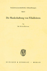 eBook, Die Mankohaftung von Filialleitern., Barton, Erich, Duncker & Humblot