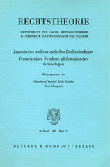 eBook, Japanisches und europäisches Rechtsdenken - Versuch einer Synthese philosophischer Grundlagen. : Zeitschrift Rechtstheorie, 16. Band (1985), Heft 2-3., Duncker & Humblot