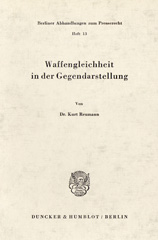 E-book, Waffengleichheit in der Gegendarstellung., Duncker & Humblot