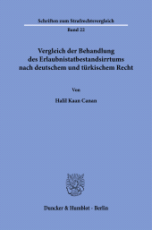 E-book, Vergleich der Behandlung des Erlaubnistatbestandsirrtums nach deutschem und türkischem Recht, Duncker & Humblot