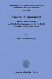 E-book, Frauen in Vorstände! : Analyse und Bewertung des Mindestbeteiligungsgebots für Vorstände deutscher Aktiengesellschaften, Duncker & Humblot