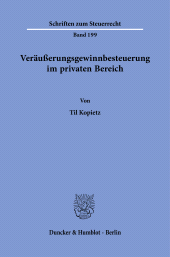 E-book, Veräußerungsgewinnbesteuerung im privaten Bereich, Duncker & Humblot