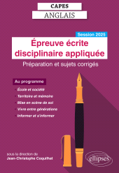 E-book, CAPES Anglais 2025 : Épreuve écrite disciplinaire appliquée, Édition Marketing Ellipses