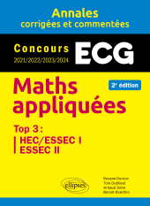 eBook, Maths appliquées ECG : Annales corrigées et commentées : Concours 2021/2022/2023/2024, Duroux, Roxane, Édition Marketing Ellipses