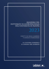 E-book, Quaderni del dottorato in giurisprudenza dell'Università di Padova 2023 : la cultura giuridica e il ruolo del giurista, Ledizioni