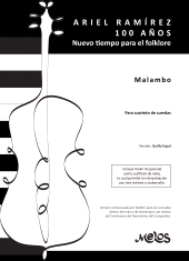 E-book, Malambo : Ariel Ramírez, 100 años. Malambo para cuarteto de cuerdas, Melos Ediciones Musicales