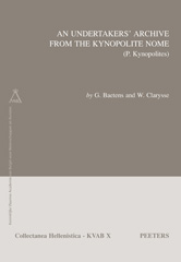 eBook, An Undertakers' Archive from the Kynopolite Nome (P. Kynopolites), Peeters Publishers