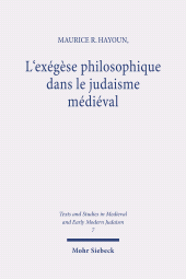 eBook, L'exégèse philosophique dans le judaisme médiéval, Mohr Siebeck