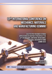 eBook, 10th International Conference on Mechanics, Materials and Manufacturing (ICMMM), Trans Tech Publications Ltd