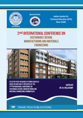 eBook, 2nd International Conference on Sustainable Design, Manufacturing and Materials Engineering, Trans Tech Publications Ltd