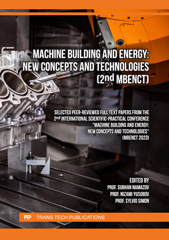 E-book, Machine Building and Energy : New Concepts and Technologies (2nd MBENCT), Trans Tech Publications Ltd