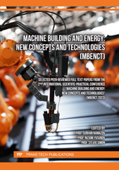 E-book, Machine Building and Energy : New Concepts and Technologies (MBENCT), Trans Tech Publications Ltd