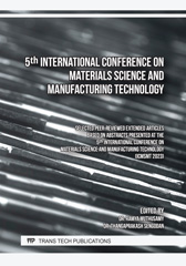 eBook, 5th International Conference on Materials Science and Manufacturing Technology, Trans Tech Publications Ltd