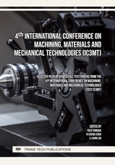eBook, 4th International Conference on Machining, Materials and Mechanical Technologies (IC3MT), Trans Tech Publications Ltd