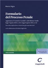 eBook, Formulario del processo penale : aggiornato al Correttivo Cartabia e alle Riforme Nordio legge 9 agosto 2024, n. 114 e legge 8 agosto 2024, n. 112 : con note esplicative e massime giurisprudenziali, G. Giappichelli