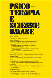 fr, Psicoterapia e scienze umane : LIX, 1, 2025, Franco Angeli