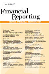 fr, Financial reporting : bilancio, controlli e comunicazione d'azienda : 1, 2025, Franco Angeli