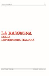 Fascicolo, La rassegna della letteratura italiana : 129, 1, 2025, Le Lettere