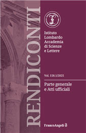 Fascicolo, Rendiconti dell'Istituto Lombardo Accademia di Scienze e Lettere : 158, 1, 2025, Franco Angeli