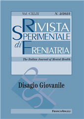 Fascicolo, Rivista sperimentale di freniatria : la rivista dei servizi di salute mentale : CXLIX, 2, 2025, Franco Angeli