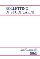 Fascicolo, Bollettino di studi latini : LV, 2, 2025, Paolo Loffredo iniziative editoriali